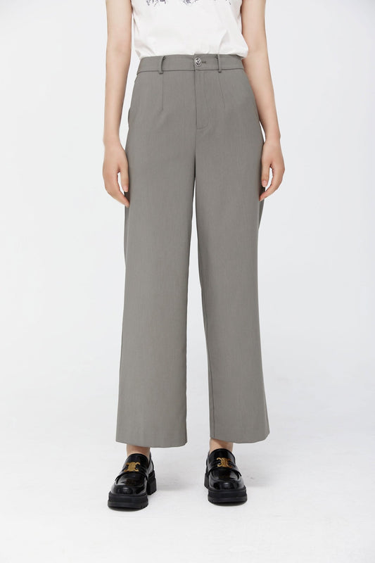 Dolphin Gray Pants Suit Office Outfits - SHIMENG