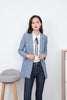 Feather Blue Single-button Suit Blazer - SHIMENG