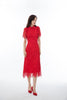 Garnet Red Lace Dress - SHIMENG
