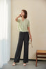 Grass Green Knitted Button Up Short Sleeve T-shirt - SHIMENG