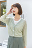 Grass Green Knitted Hollow Cardigan - SHIMENG