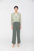 Grass Green Knitted Hollow Cardigan - SHIMENG