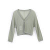 Grass Green Knitted Hollow Cardigan - SHIMENG