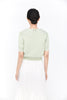 Grass Green Knitted V Neck T-shirt - SHIMENG