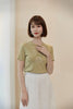 Grass Green Rabbit Short Sleeve Knit T-shirt - SHIMENG