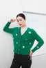 Green Heart Pattern Cardigan - SHIMENG