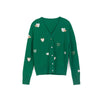 Green Heart Pattern Cardigan - SHIMENG