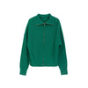 Green Knitted Wool Cardigan with Zipper - SHIMENG