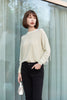 Green Long Sleeve Crew Neck Knitted Sweater - SHIMENG