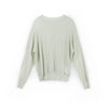 Green Long Sleeve Crew Neck Knitted Sweater - SHIMENG