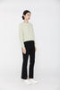 Green Long Sleeve Crew Neck Knitted Sweater - SHIMENG