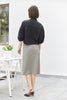 Grey Green Utility Straight Midi Skirt - SHIMENG