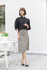 Grey Green Utility Straight Midi Skirt - SHIMENG