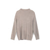 Khaki Grey Round-neck Wool Sweater - SHIMENG