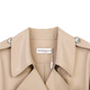 Khaki Long Double Breasted Trench Coats - SHIMENG