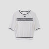 Knit Crewneck Short Sleeve Letter T-shirt - SHIMENG