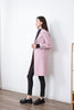 Knitted Wool Pink Trench Coat - SHIMENG