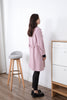 Knitted Wool Pink Trench Coat - SHIMENG