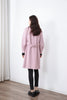 Knitted Wool Pink Trench Coat - SHIMENG