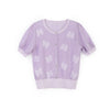 Lavender Butterfly Puff Sleeve T-shirt - SHIMENG