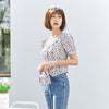 Lavender Ditsy Floral Puff Sleeve T-shirt - SHIMENG