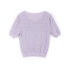 Lavender Knitted Hollow T-shirt - SHIMENG