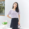 Lavender Knitted Hollow T-shirt - SHIMENG