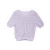 Lavender Knitted Hollow T-shirt - SHIMENG