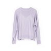 Lavender Long Sleeve Crew Neck Knitted Sweater - SHIMENG