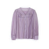 Lavender Ruffled Collar Blouses Shirt - SHIMENG