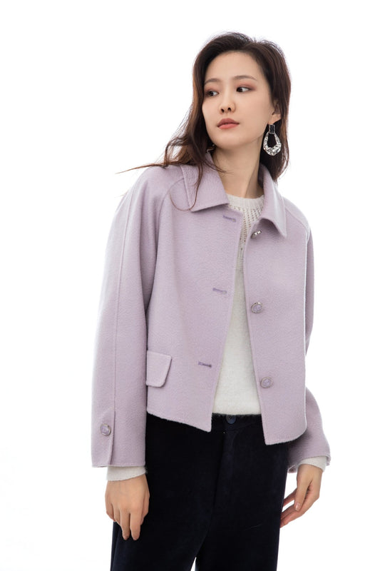 Lavender Wool Coat - SHIMENG