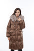 Luxurious Brown Fur Collar Down Jacket - SHIMENG