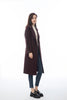 Maroon Wool Trench Coat with Waistband - SHIMENG