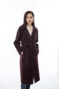 Maroon Wool Trench Coat with Waistband - SHIMENG