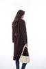 Maroon Wool Trench Coat with Waistband - SHIMENG