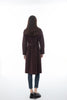 Maroon Wool Trench Coat with Waistband - SHIMENG