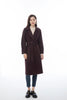 Maroon Wool Trench Coat with Waistband - SHIMENG