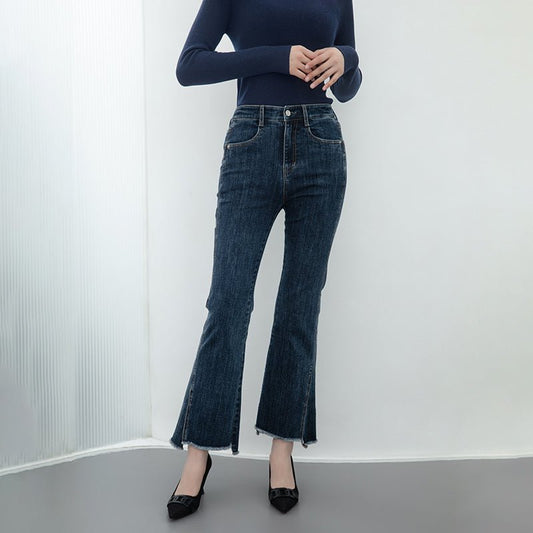 Midnight Blue Boot Cut Jeans - SHIMENG