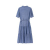 Midnight Blue Denim Dress With Band Pocket - SHIMENG