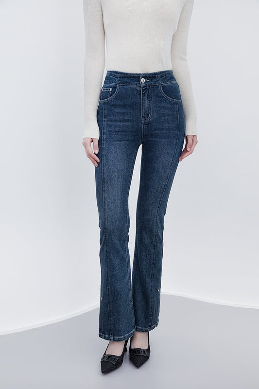 Midnight Blue Flare Jeans - SHIMENG