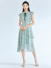 Mint Green Bow Tie Waist Midi Dress - SHIMENG