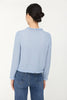 Mist Blue Knit Sweaters Cardigans Crop Top - SHIMENG