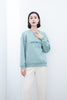 Mist Blue long Sleeve T-shirt Hoodie - SHIMENG