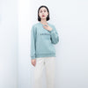 Mist Blue long Sleeve T-shirt Hoodie - SHIMENG