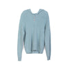 Mist Blue Long Sleeve Wool Hoodie Sweater - SHIMENG