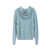 Mist Blue Long Sleeve Wool Hoodie Sweater - SHIMENG