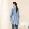 Mist Blue Long Waisted Shirt Jacket - SHIMENG