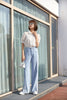 Mist Blue Wide Leg Jeans - SHIMENG