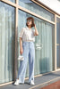 Mist Blue Wide Leg Jeans - SHIMENG