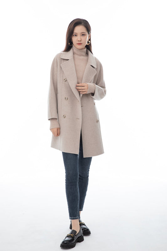 Morganite Wool Short Trench Coat - SHIMENG